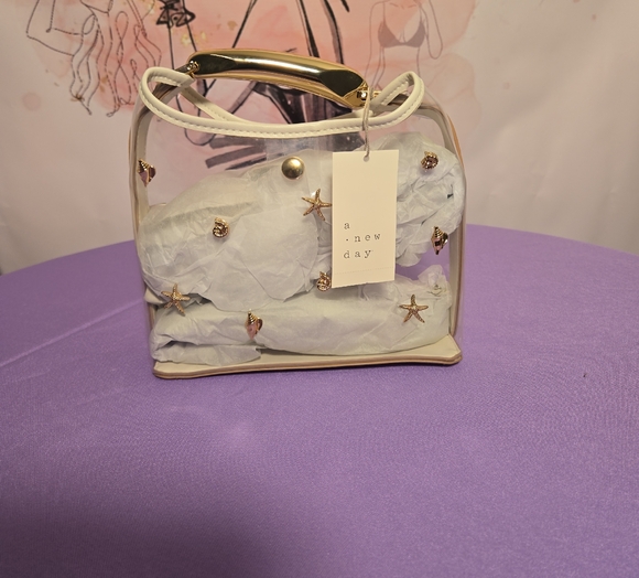 a new day Handbags - A New Day Clear Mini Bag with Gold Star Accents
